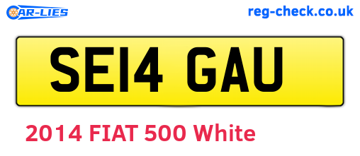 SE14GAU are the vehicle registration plates.