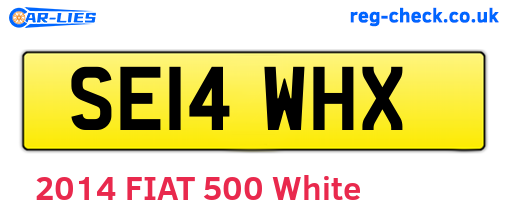 SE14WHX are the vehicle registration plates.