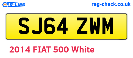 SJ64ZWM are the vehicle registration plates.