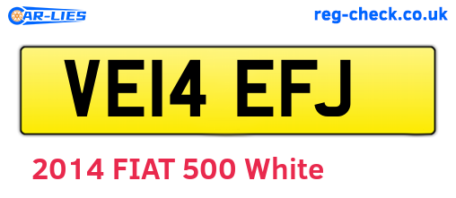 VE14EFJ are the vehicle registration plates.