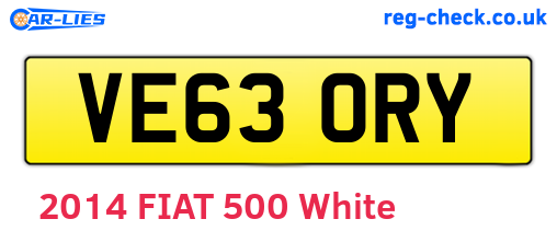VE63ORY are the vehicle registration plates.