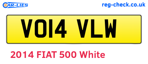 VO14VLW are the vehicle registration plates.