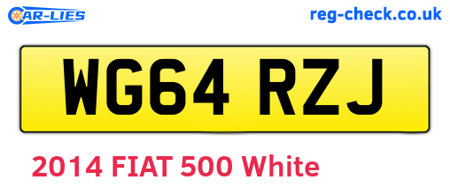 WG64RZJ are the vehicle registration plates.