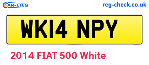 WK14NPY are the vehicle registration plates.