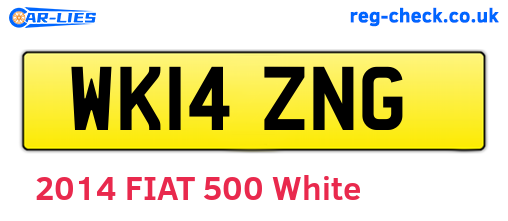 WK14ZNG are the vehicle registration plates.