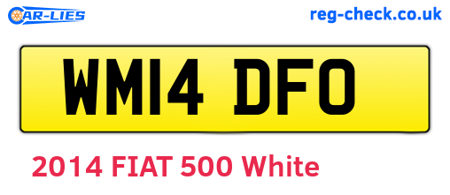 WM14DFO are the vehicle registration plates.