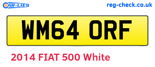 WM64ORF are the vehicle registration plates.