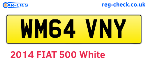 WM64VNY are the vehicle registration plates.