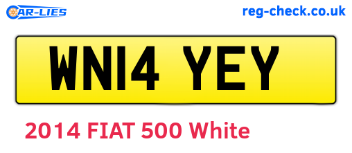 WN14YEY are the vehicle registration plates.
