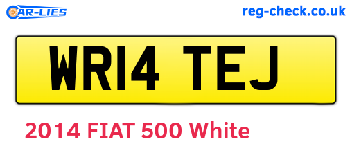 WR14TEJ are the vehicle registration plates.