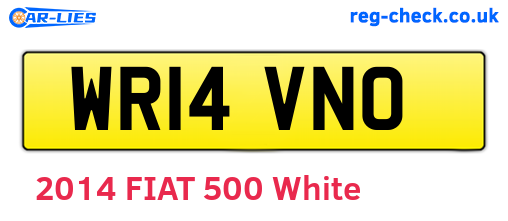 WR14VNO are the vehicle registration plates.