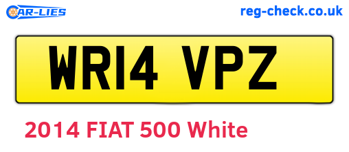 WR14VPZ are the vehicle registration plates.
