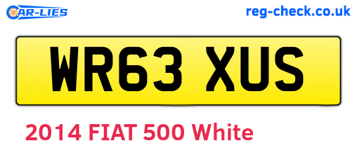 WR63XUS are the vehicle registration plates.
