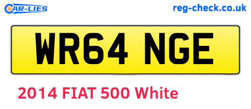 WR64NGE are the vehicle registration plates.