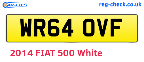 WR64OVF are the vehicle registration plates.