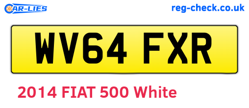 WV64FXR are the vehicle registration plates.