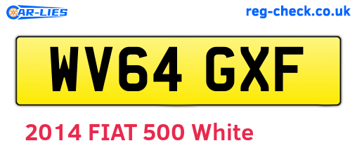 WV64GXF are the vehicle registration plates.