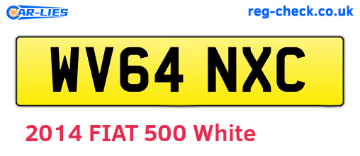 WV64NXC are the vehicle registration plates.