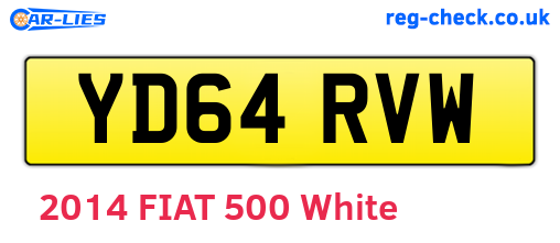 YD64RVW are the vehicle registration plates.