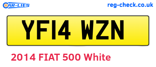 YF14WZN are the vehicle registration plates.