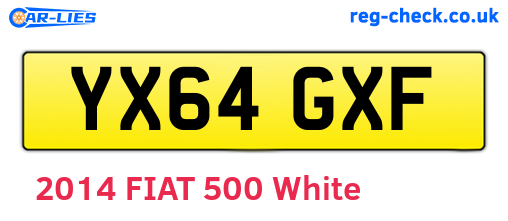 YX64GXF are the vehicle registration plates.