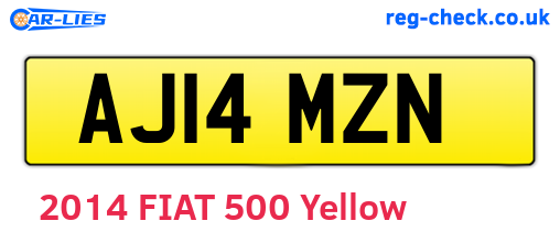 AJ14MZN are the vehicle registration plates.