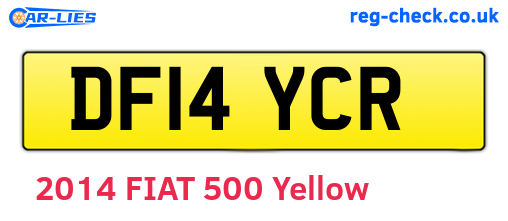 DF14YCR are the vehicle registration plates.