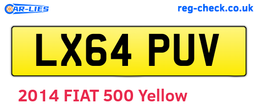 LX64PUV are the vehicle registration plates.
