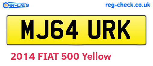 MJ64URK are the vehicle registration plates.