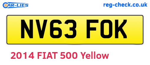 NV63FOK are the vehicle registration plates.