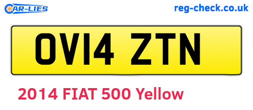 OV14ZTN are the vehicle registration plates.