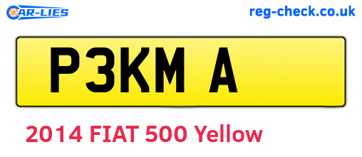 P3KMA are the vehicle registration plates.