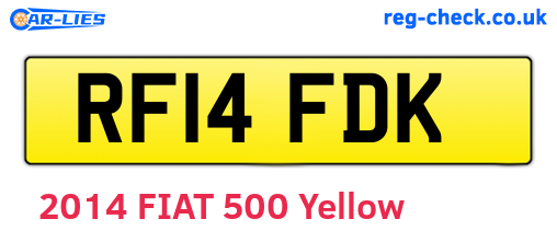 RF14FDK are the vehicle registration plates.
