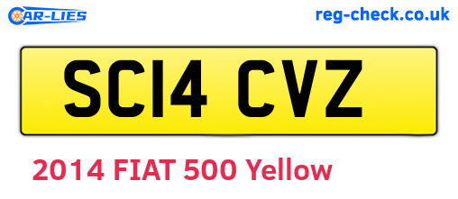 SC14CVZ are the vehicle registration plates.