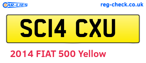 SC14CXU are the vehicle registration plates.