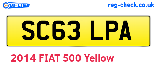 SC63LPA are the vehicle registration plates.