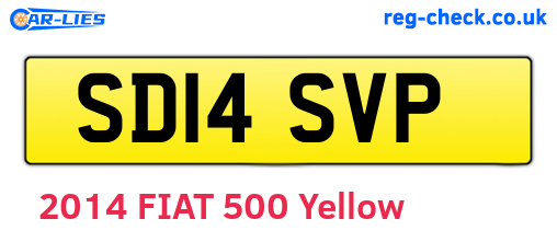 SD14SVP are the vehicle registration plates.