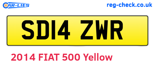 SD14ZWR are the vehicle registration plates.