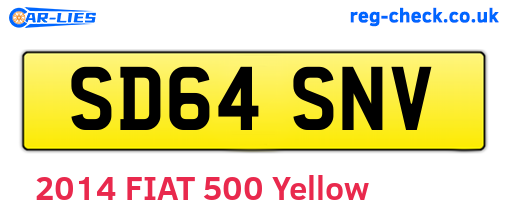 SD64SNV are the vehicle registration plates.