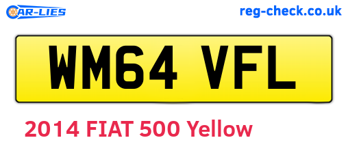 WM64VFL are the vehicle registration plates.