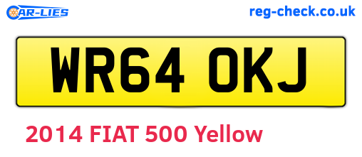 WR64OKJ are the vehicle registration plates.
