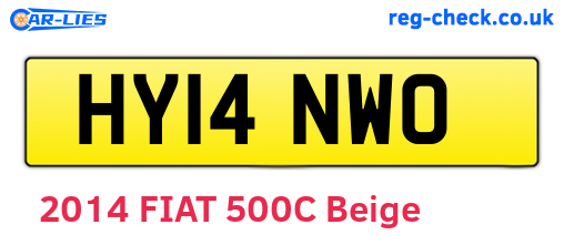HY14NWO are the vehicle registration plates.