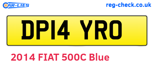 DP14YRO are the vehicle registration plates.