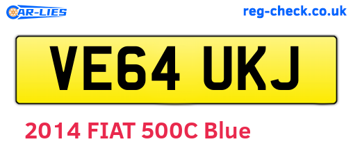 VE64UKJ are the vehicle registration plates.