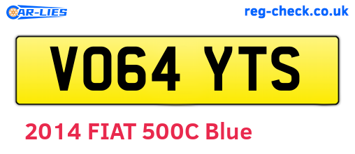 VO64YTS are the vehicle registration plates.