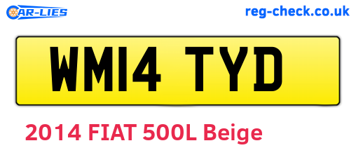 WM14TYD are the vehicle registration plates.