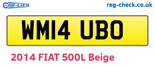 WM14UBO are the vehicle registration plates.