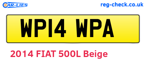 WP14WPA are the vehicle registration plates.