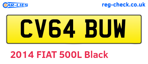 CV64BUW are the vehicle registration plates.