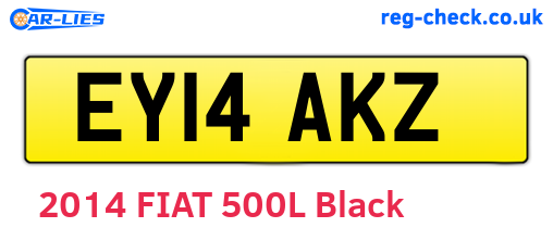 EY14AKZ are the vehicle registration plates.